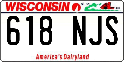 WI license plate 618NJS