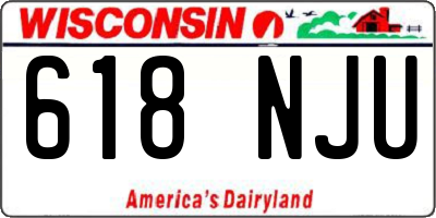 WI license plate 618NJU