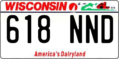 WI license plate 618NND