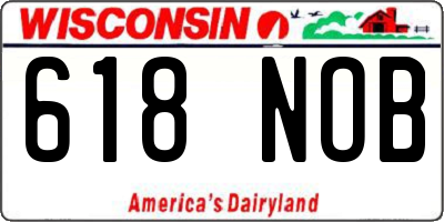 WI license plate 618NOB