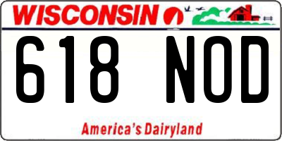 WI license plate 618NOD