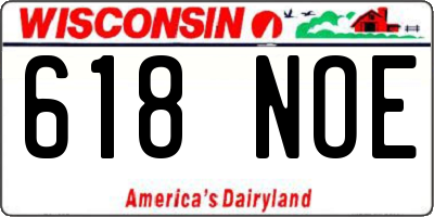 WI license plate 618NOE
