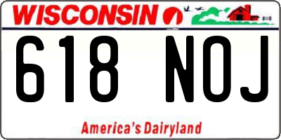WI license plate 618NOJ