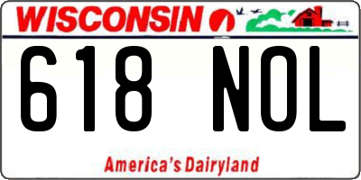 WI license plate 618NOL