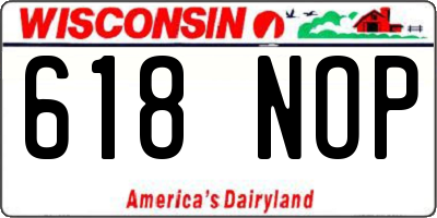 WI license plate 618NOP