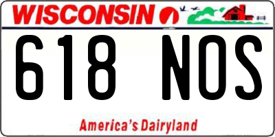 WI license plate 618NOS