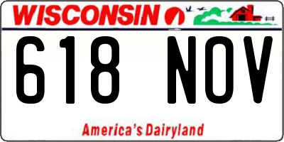WI license plate 618NOV