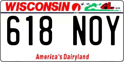 WI license plate 618NOY