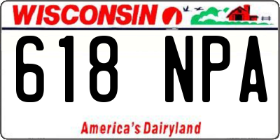 WI license plate 618NPA