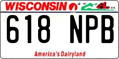 WI license plate 618NPB