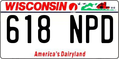 WI license plate 618NPD