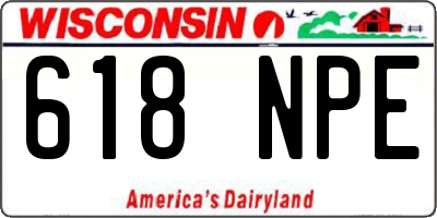 WI license plate 618NPE
