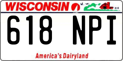WI license plate 618NPI