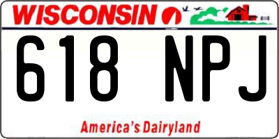 WI license plate 618NPJ