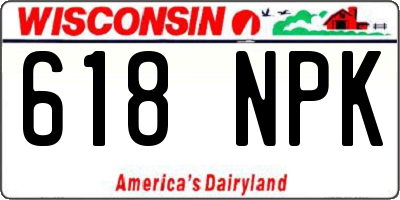 WI license plate 618NPK