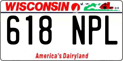 WI license plate 618NPL