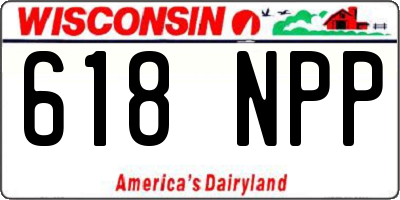 WI license plate 618NPP