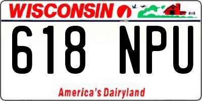 WI license plate 618NPU