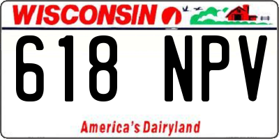 WI license plate 618NPV