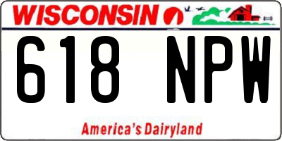 WI license plate 618NPW