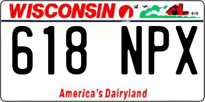 WI license plate 618NPX