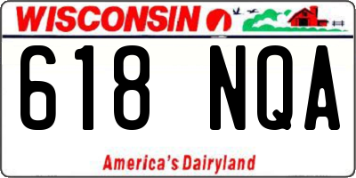 WI license plate 618NQA