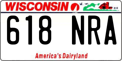 WI license plate 618NRA
