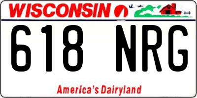 WI license plate 618NRG
