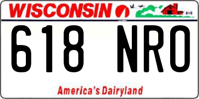WI license plate 618NRO