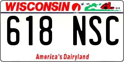 WI license plate 618NSC