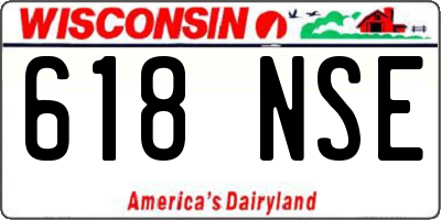 WI license plate 618NSE