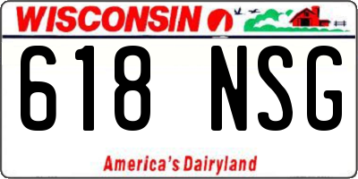 WI license plate 618NSG