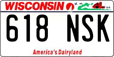 WI license plate 618NSK