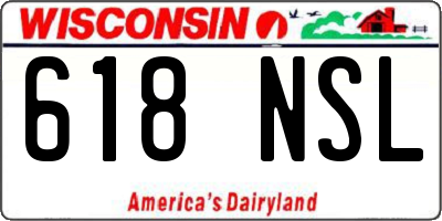 WI license plate 618NSL