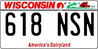 WI license plate 618NSN