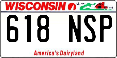 WI license plate 618NSP