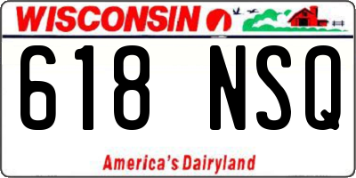 WI license plate 618NSQ