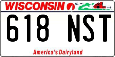 WI license plate 618NST