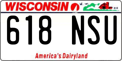 WI license plate 618NSU