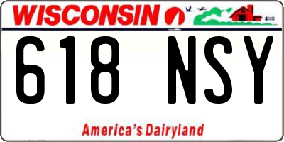 WI license plate 618NSY