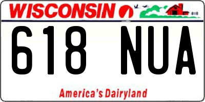 WI license plate 618NUA