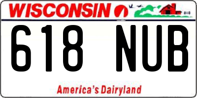 WI license plate 618NUB