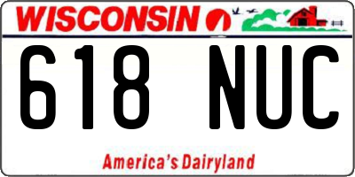 WI license plate 618NUC