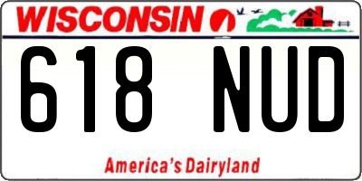 WI license plate 618NUD