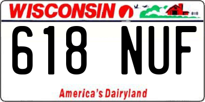 WI license plate 618NUF