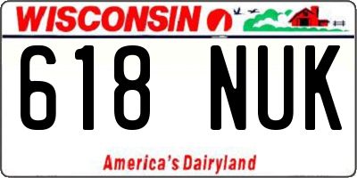 WI license plate 618NUK