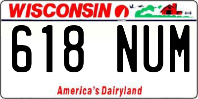 WI license plate 618NUM