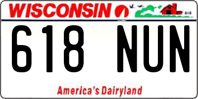 WI license plate 618NUN