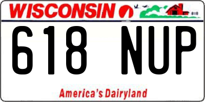 WI license plate 618NUP