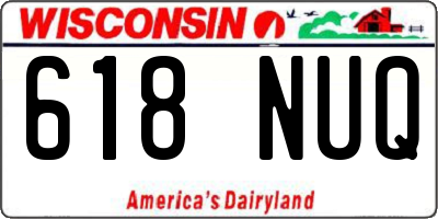 WI license plate 618NUQ